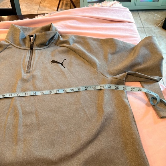 Puma Men's Gray Quarter-Zip Pullover - Picture 7 of 8